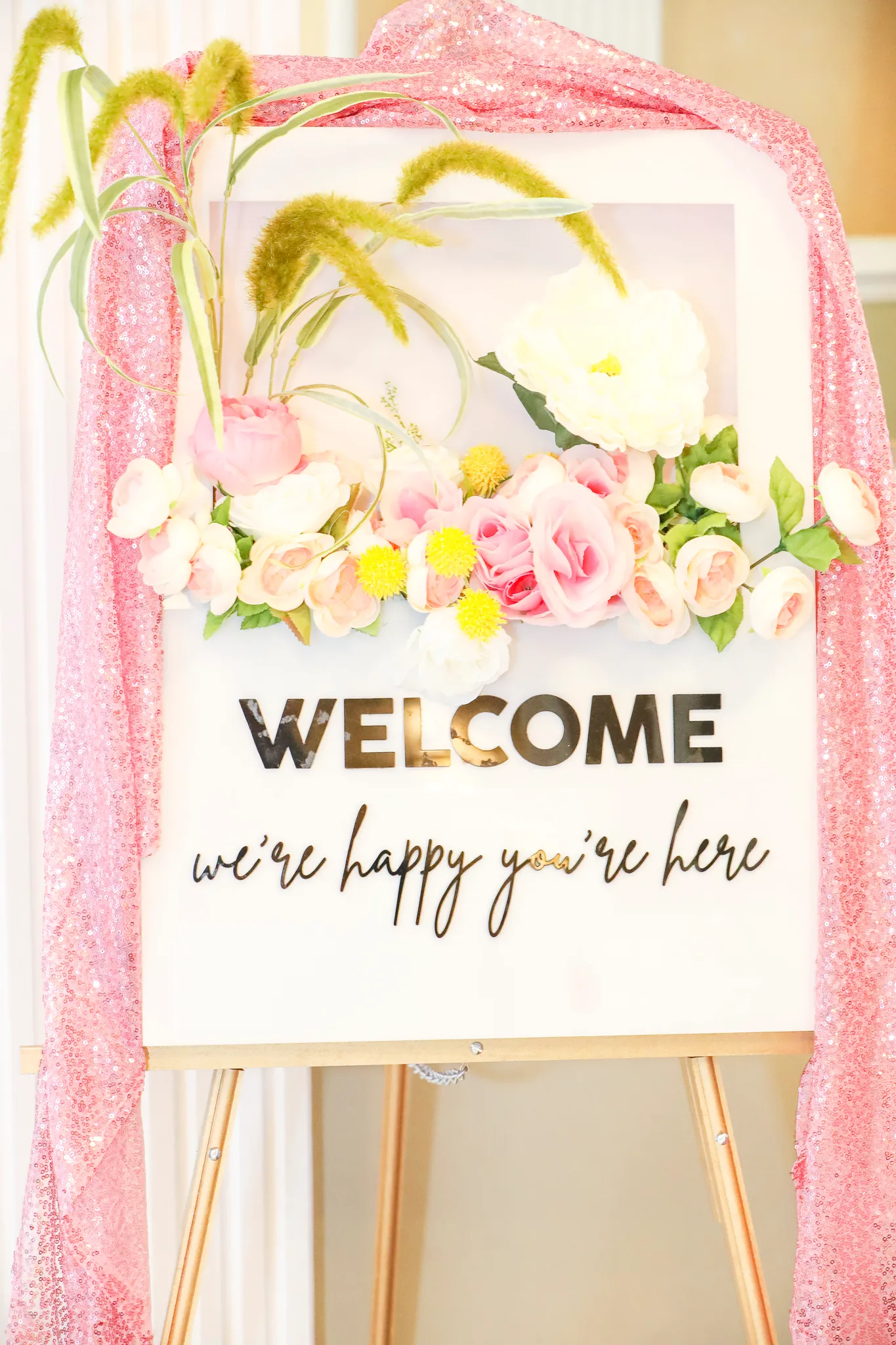 Welcome Sign with Easel