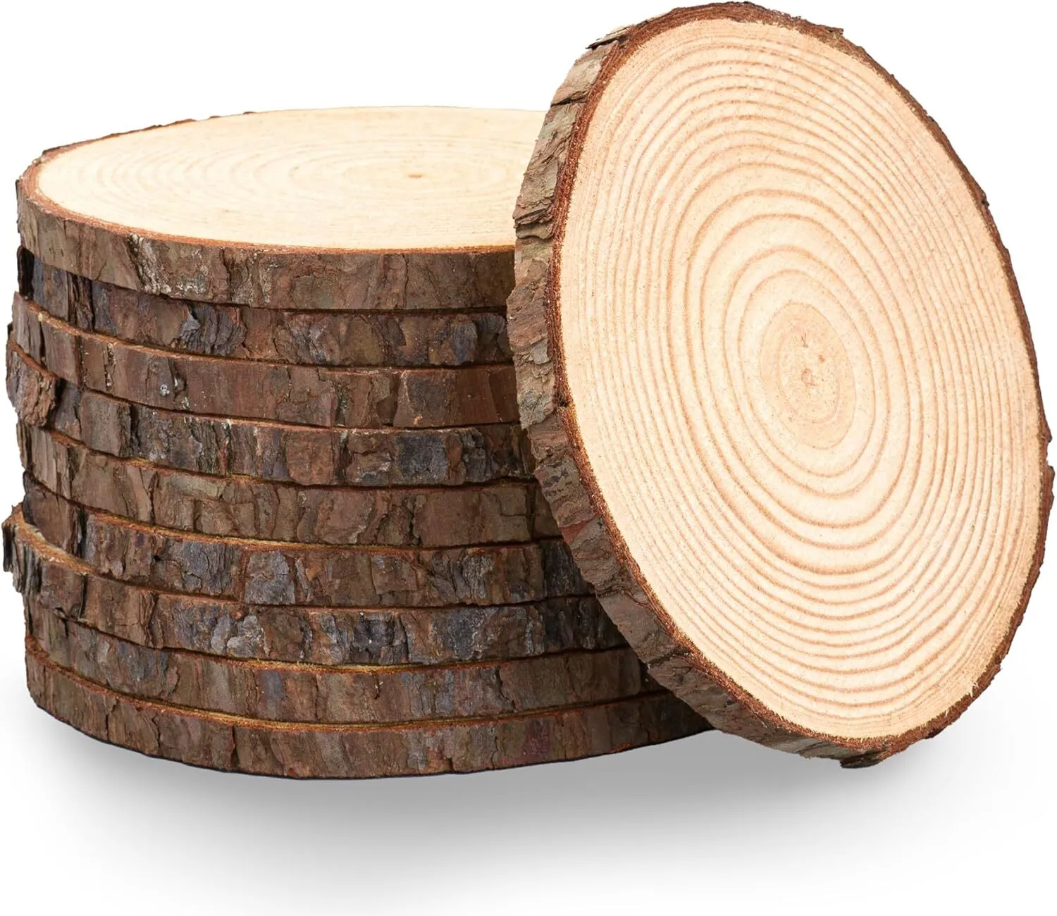 7-9 inch Wood Slices for centerpieces, Arts and Crafts, and Rustic Home Decor! Wood Slice centerpiec,,,,,es, Wood Rounds, Tree Slices (Small 7-9 inch)