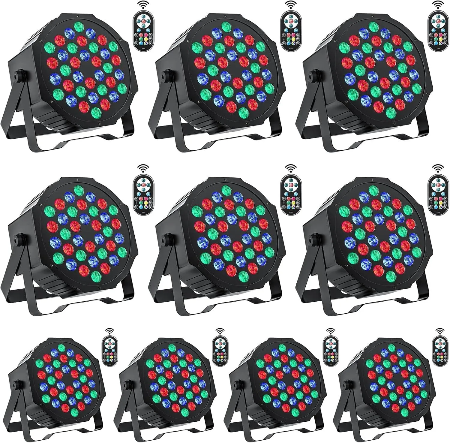 U`King Stage Lights 36LED RGB LED Par Lights, 7 Channel DJ Party Lights with Remote Control & DMX Controller Sound Activated Uplights for Events Birthday Bar Dance Decoration