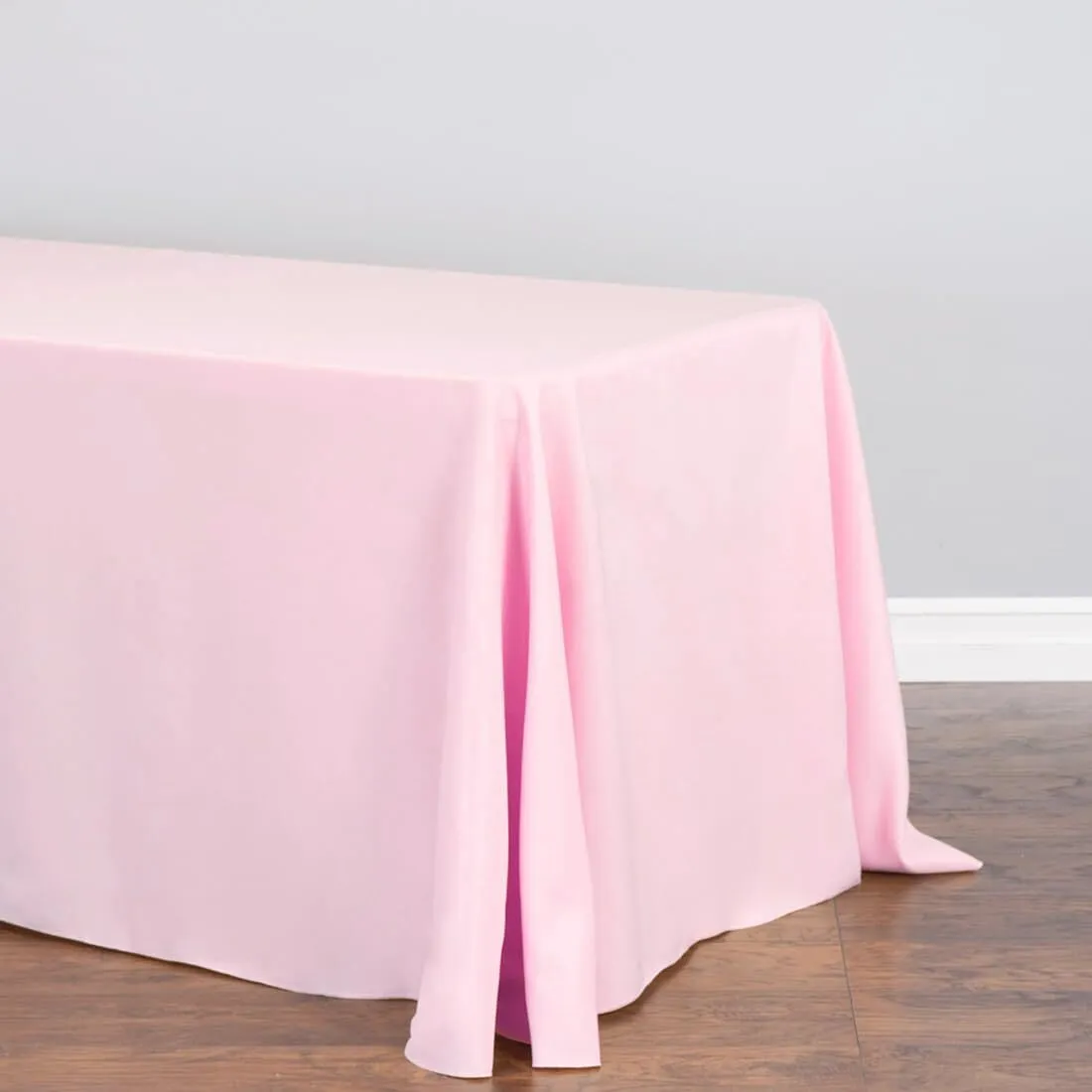 LTC LINENS 5-Pack 90x132 Inch Pink Rectangular Tablecloths - Rounded Corners Table Cloths for 6 ft Tables Floor-Length Drop - Polyester Fabric Cloth Table...