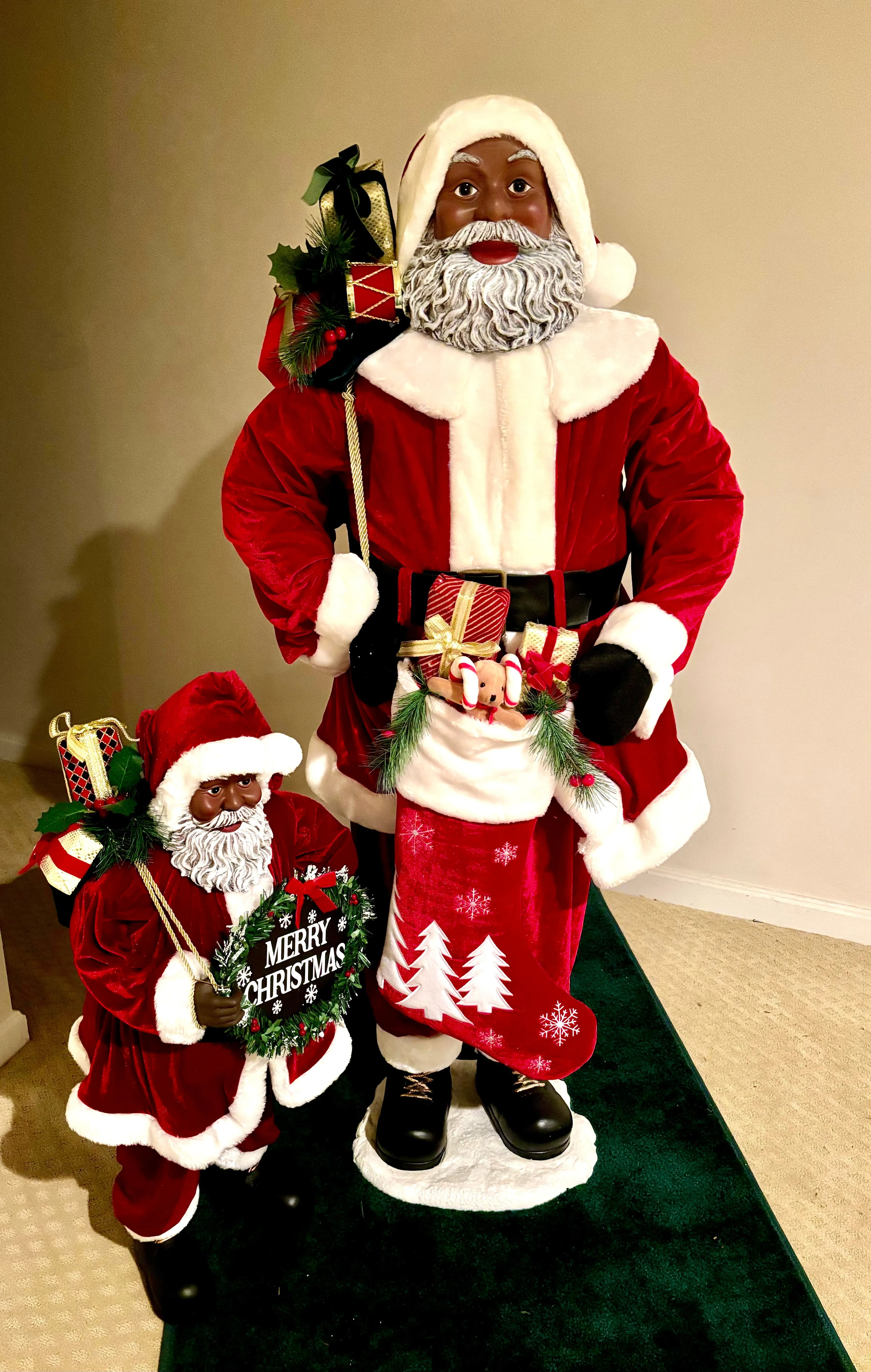 Holiday Black Santa and Santa Jr.