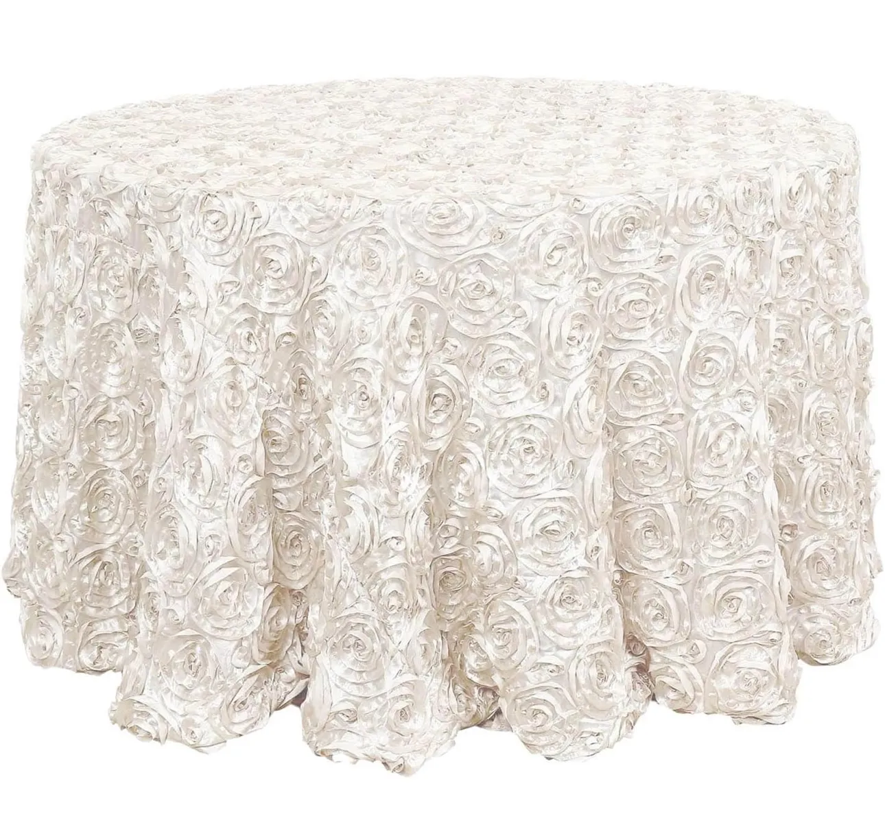 Pearl/Ivory Round Rosetta Table Cloth