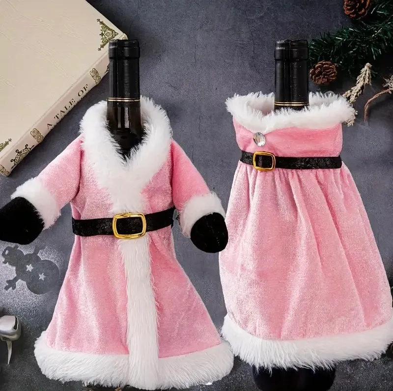 Holiday 1pcs/2pcs Christmas Wine Dress Cover