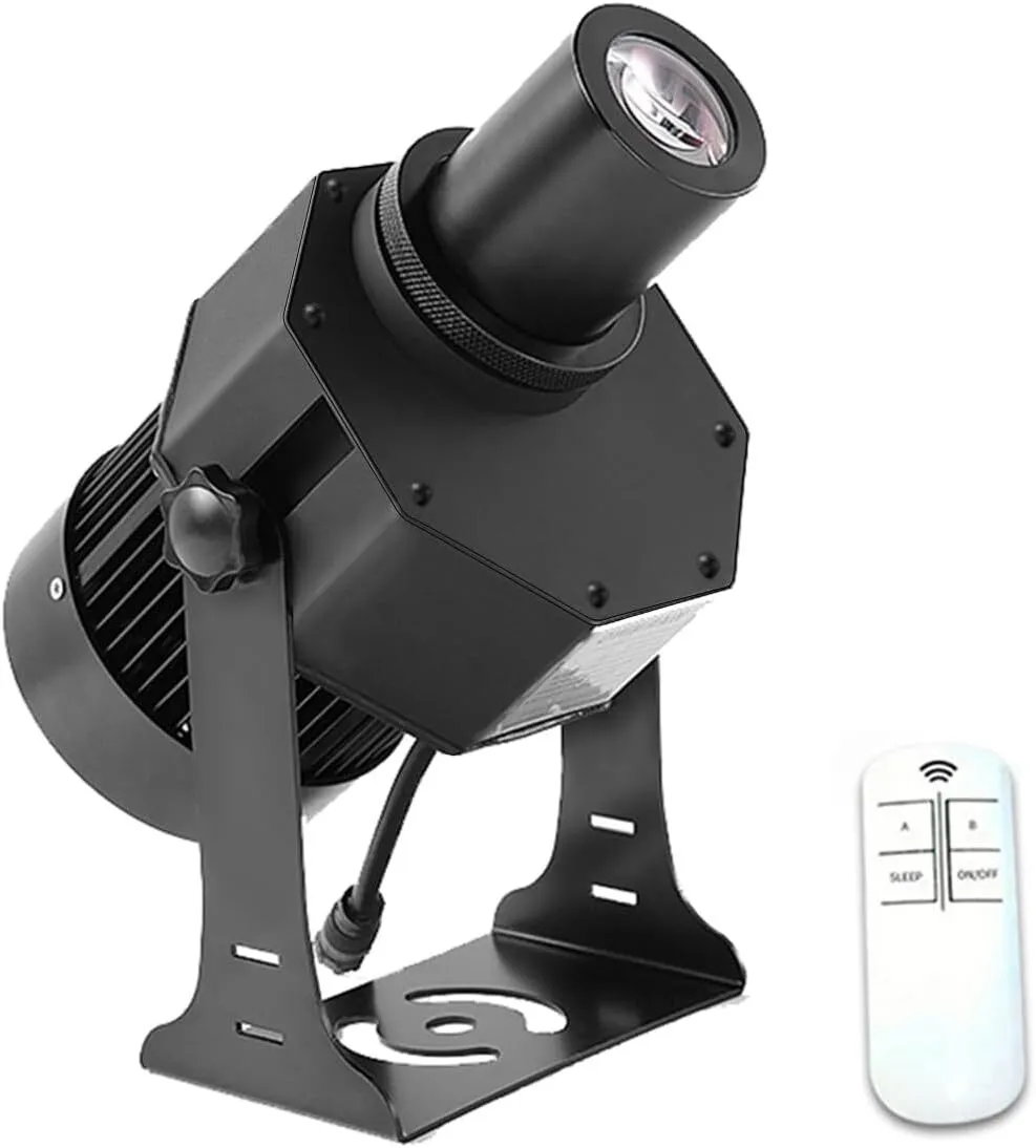100W LED Logo GOBO Projector Ip67 Waterproof DJ Effect Light Including Free Custom Glass GOBO to Project Image for Hotel Company Store Wedding Advertising Indoor and Outdoor Use (100W)