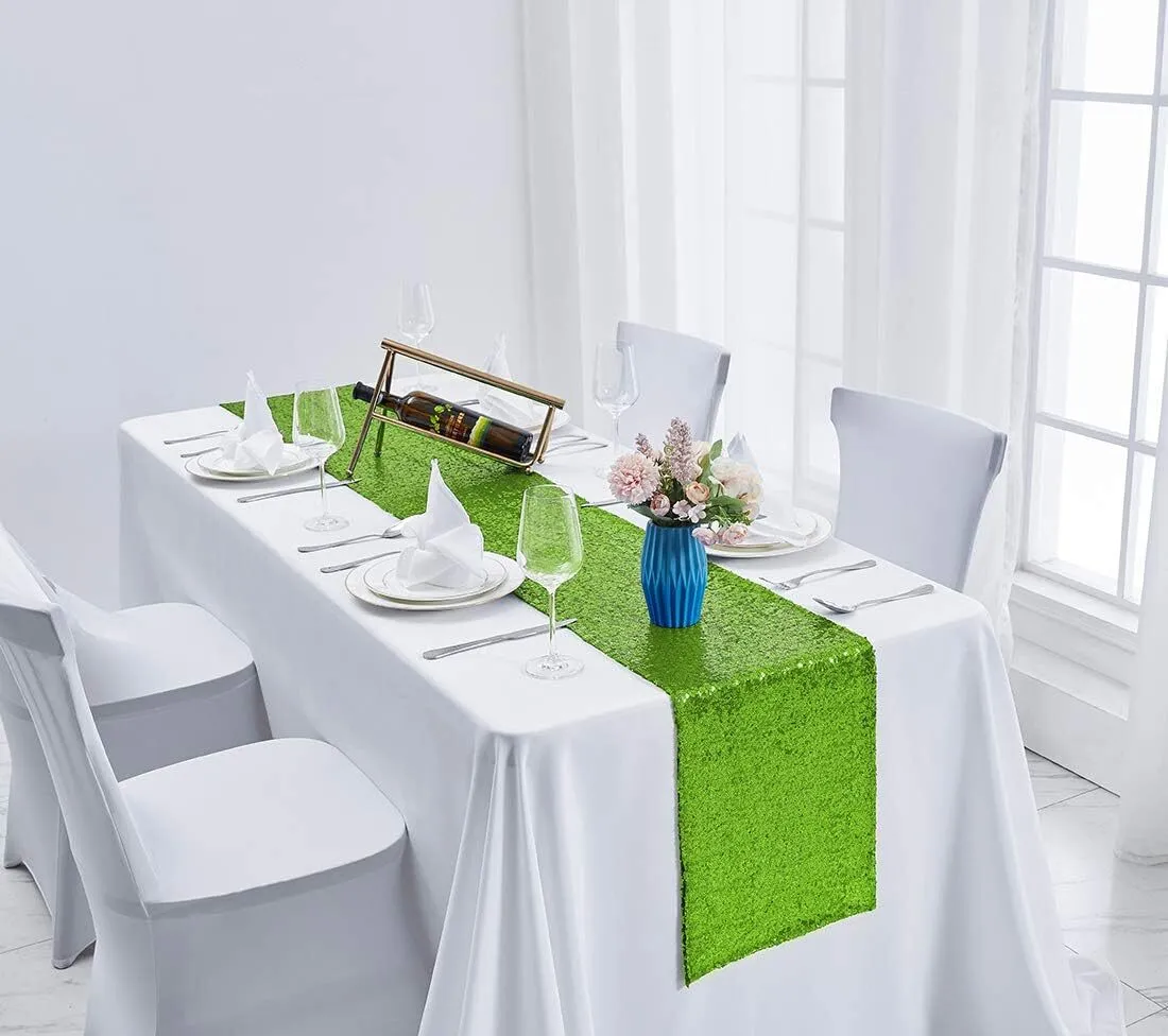 12x 72 Green Sequin Table Runner (Ten Count) 