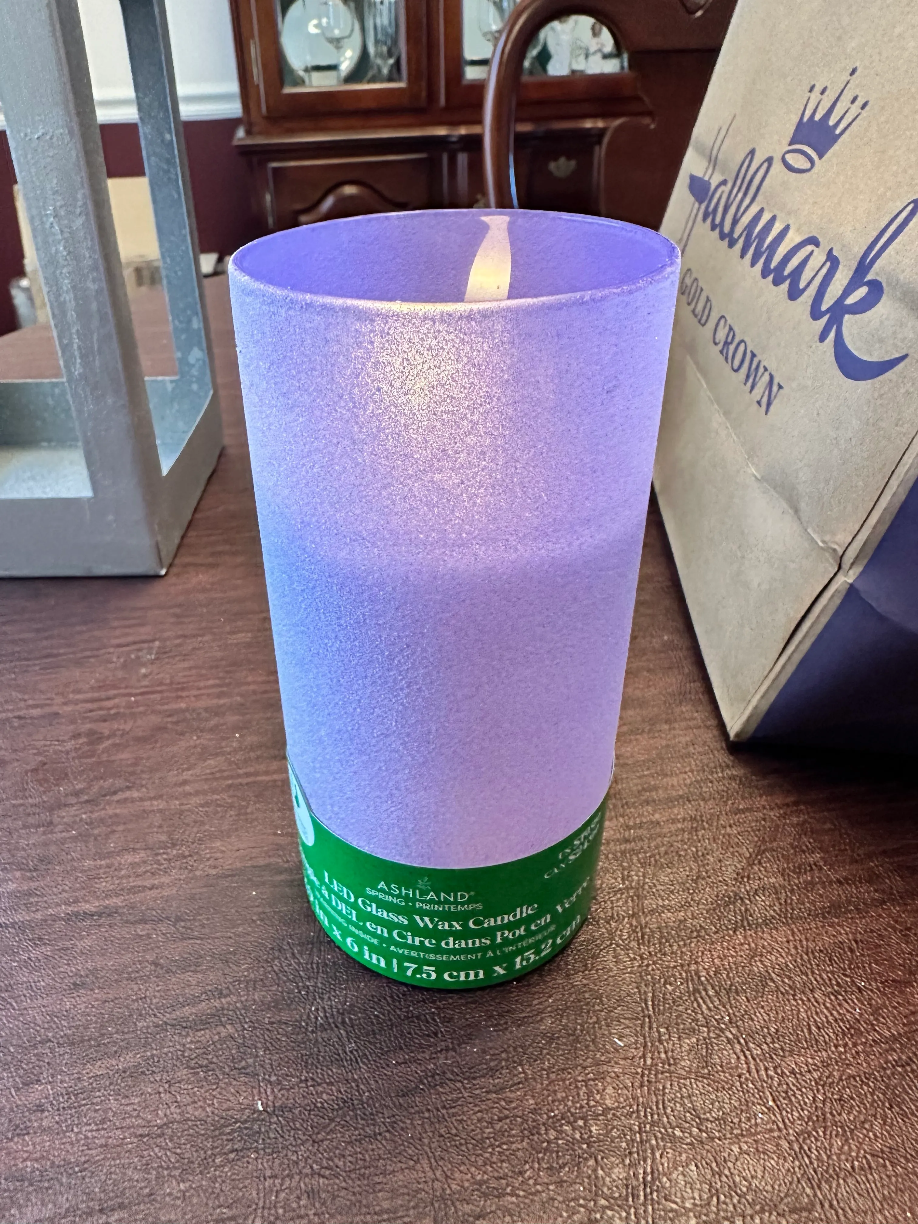 Lavender LED Glass Wax Candle