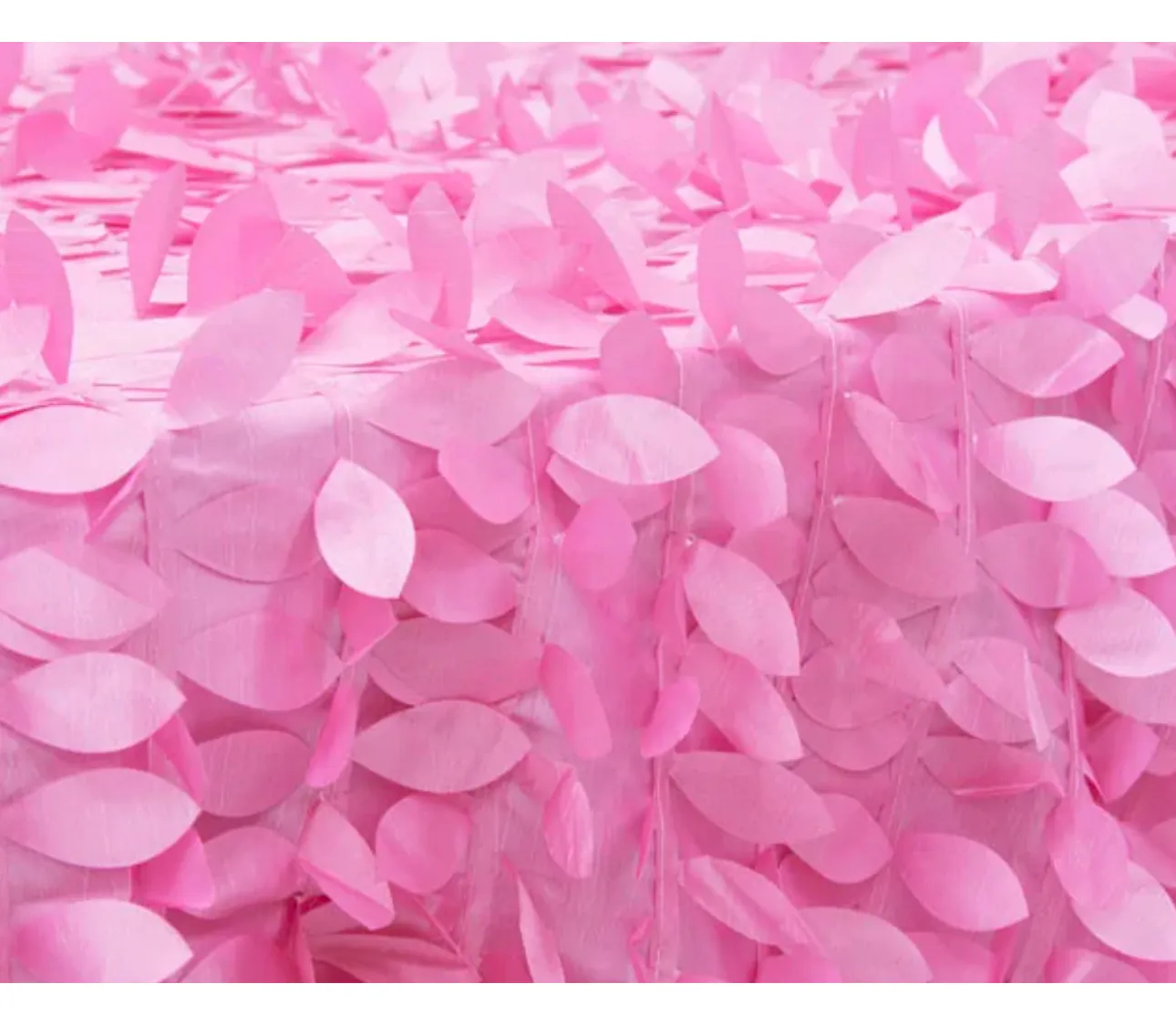 Salmon Pink Leaf Peal Taffeta Table Cloth 