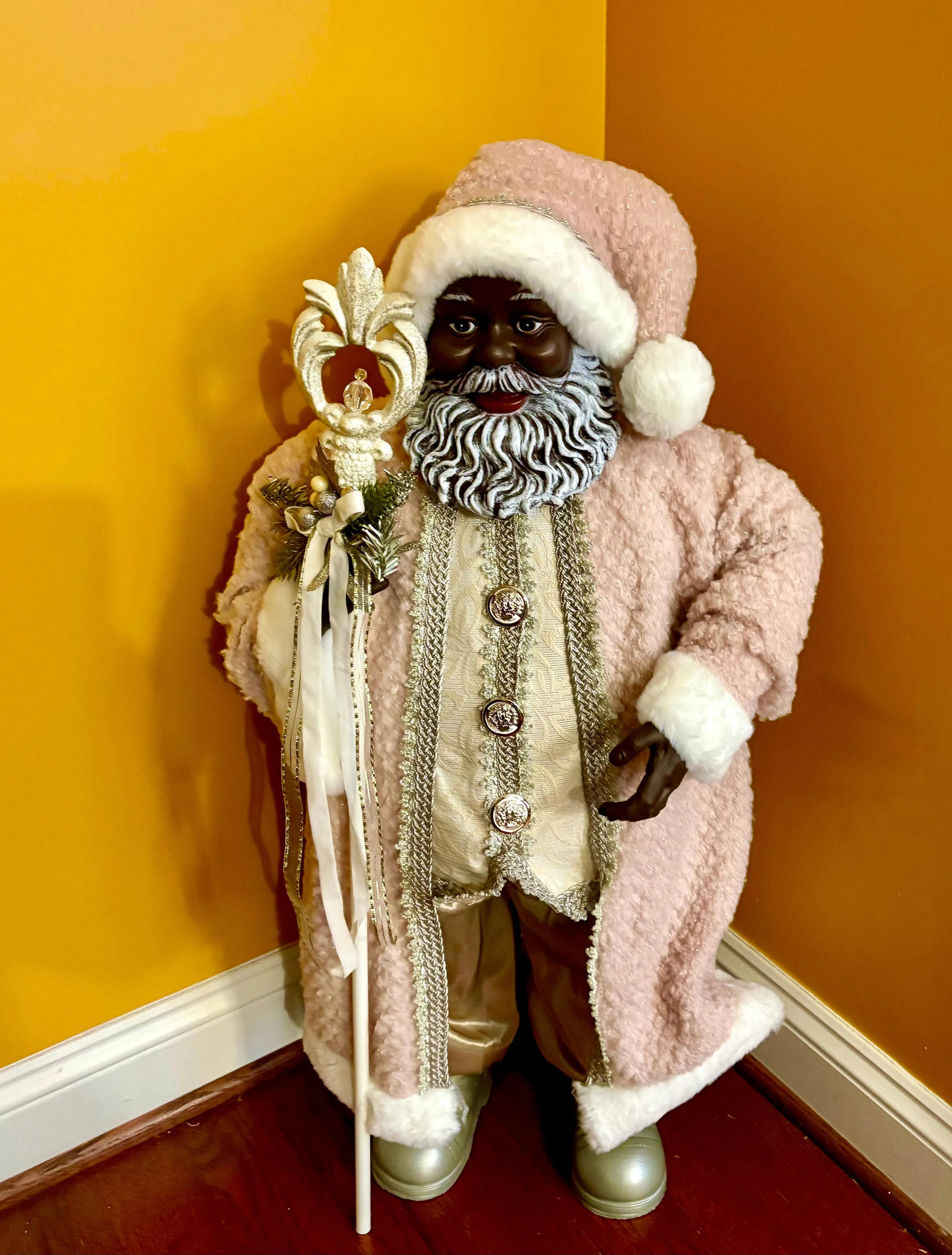 Holiday Black Mr. Santa Figurine