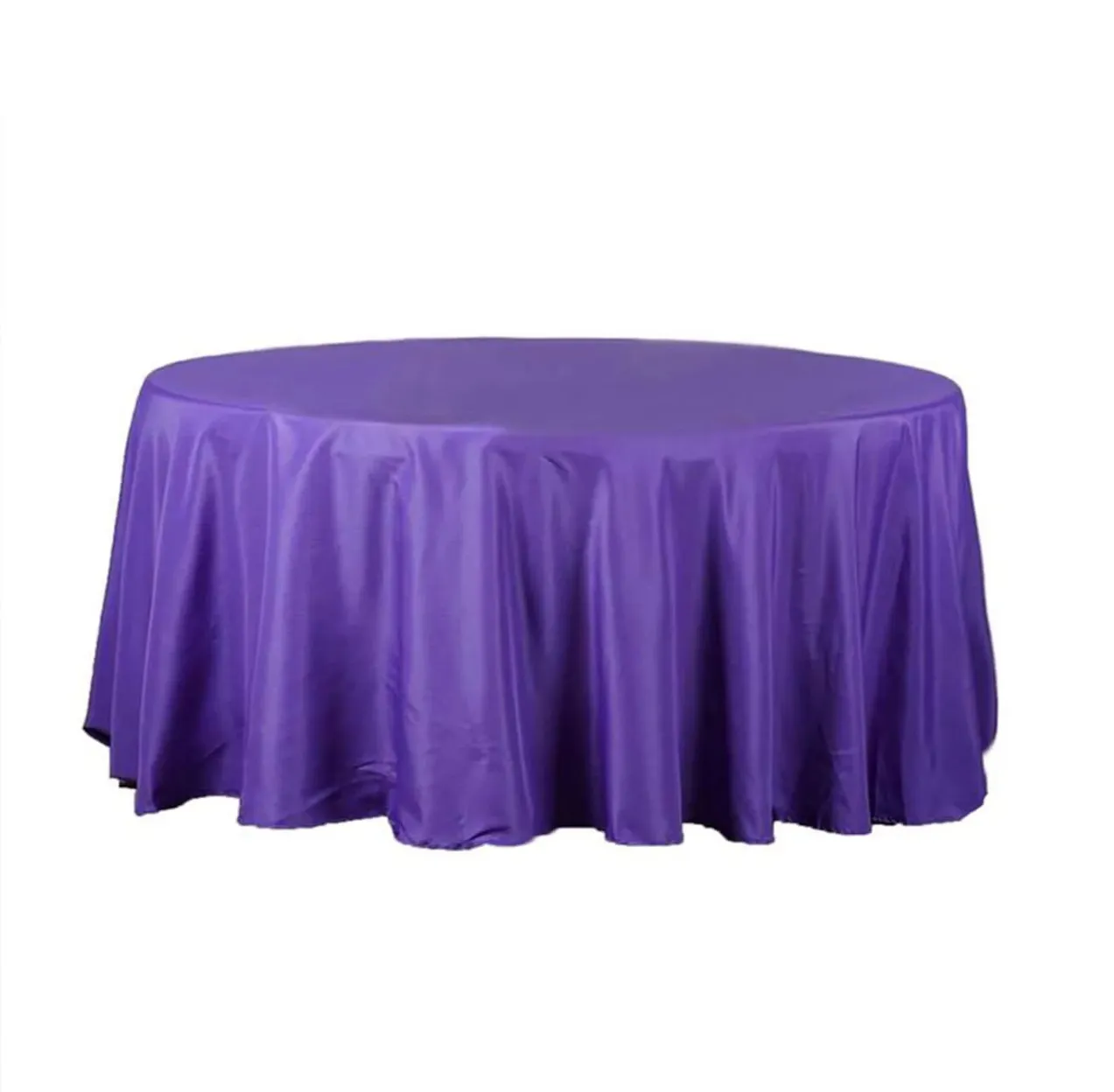 Polyester 120' Round Tablecloth Purple - Seamless Wrinkle-Resistant Table Cover