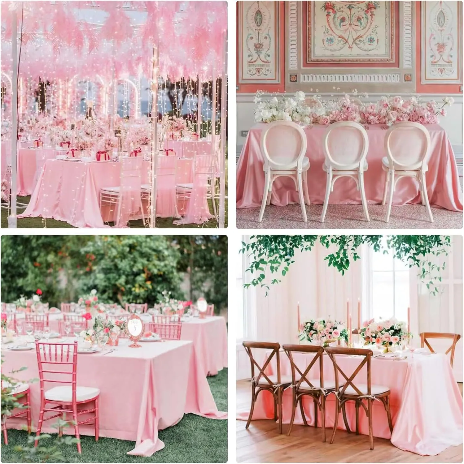 Salmon Pink Rectangle Tablecloth 90 x 156 for 8 foot table