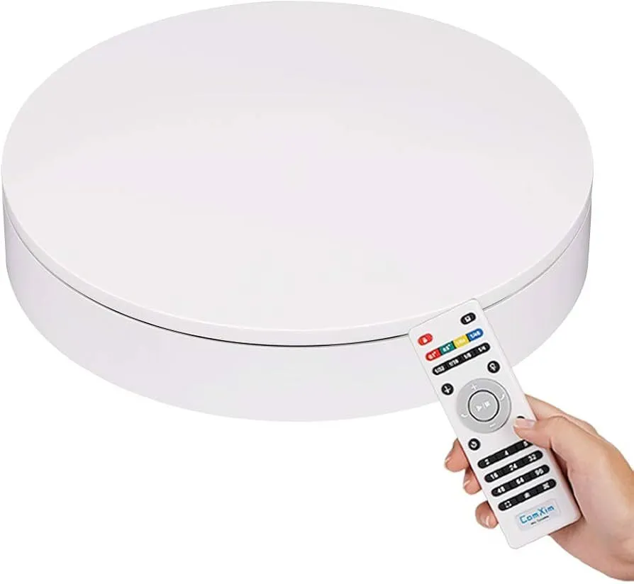 ComXim Professional 360 Degree Photography Turntable Rotating Display Stand for Product Photography, Load-Bearing 88Lbs,12.6 in Diameter, Automatic Remote...