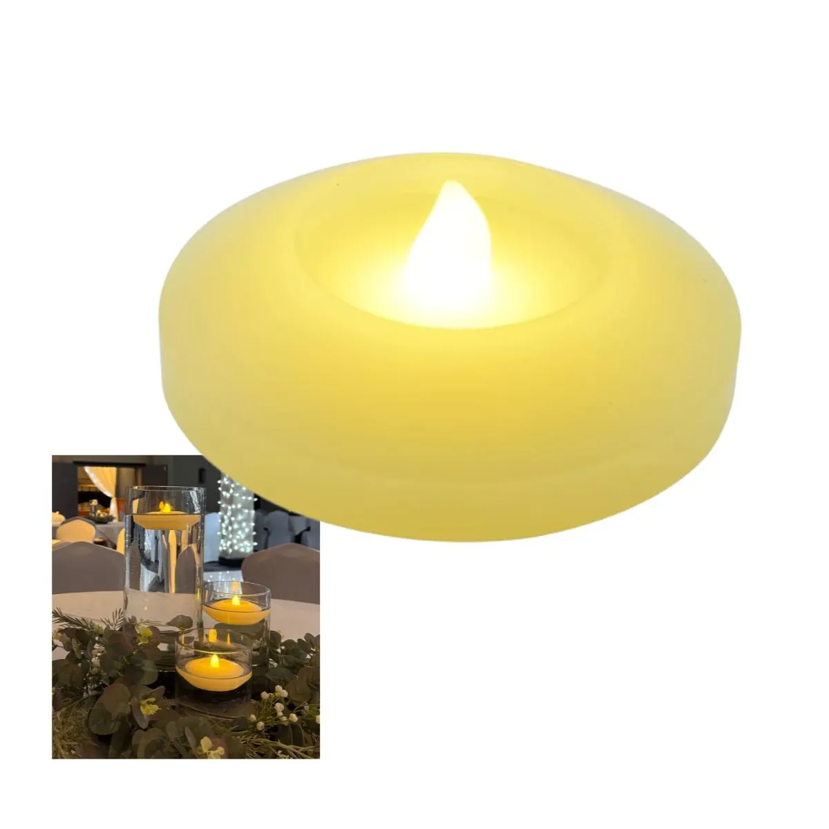 LED Floating Candle Flameless Wax Candles Battery Operated