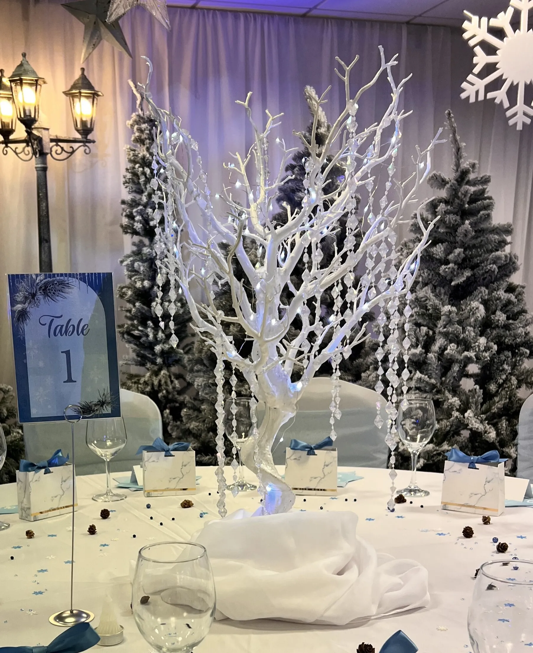 White Crystal Tree Centrepieces