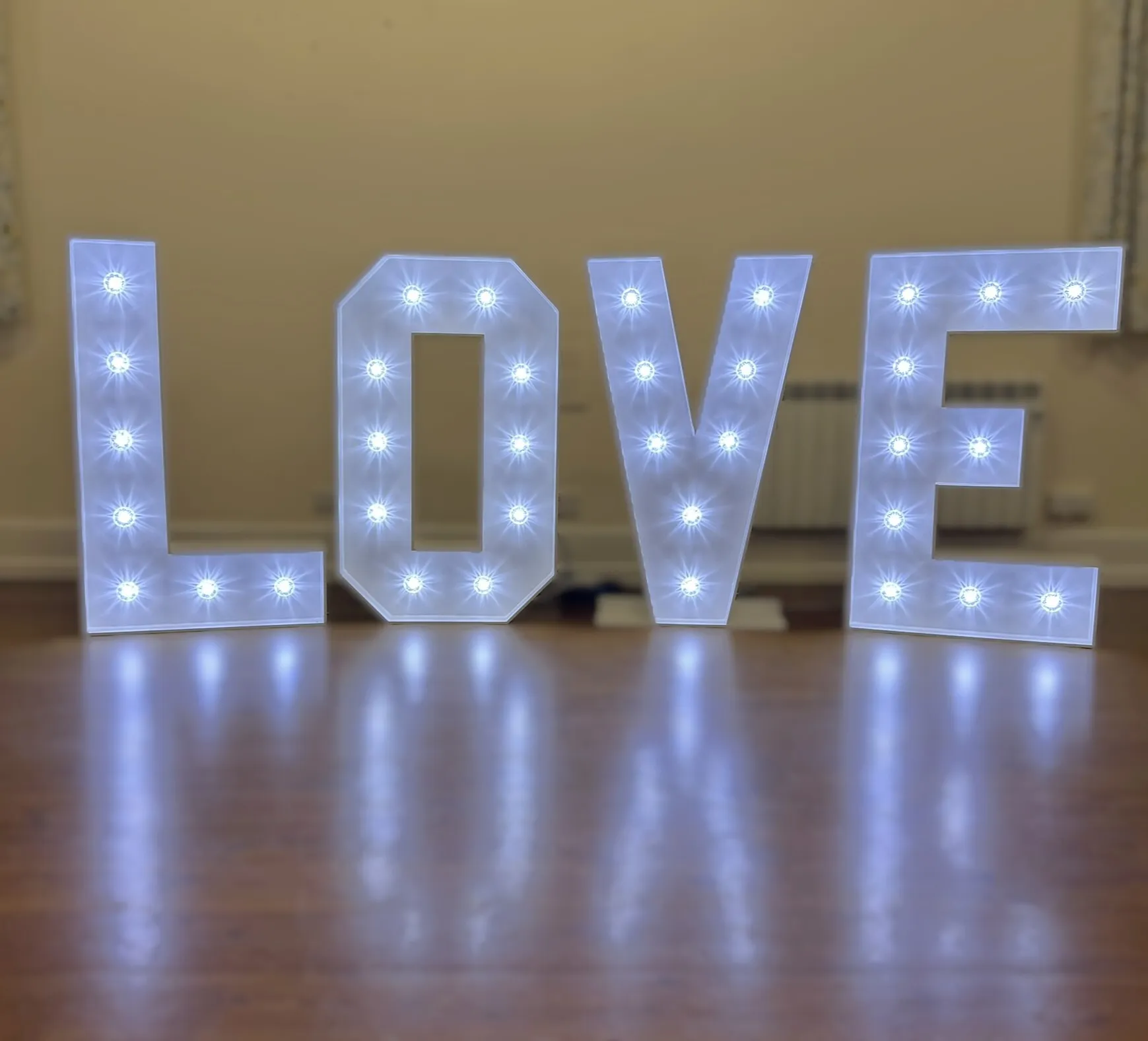 Hire 4ft Tall LED Light Up Letters - LOVE