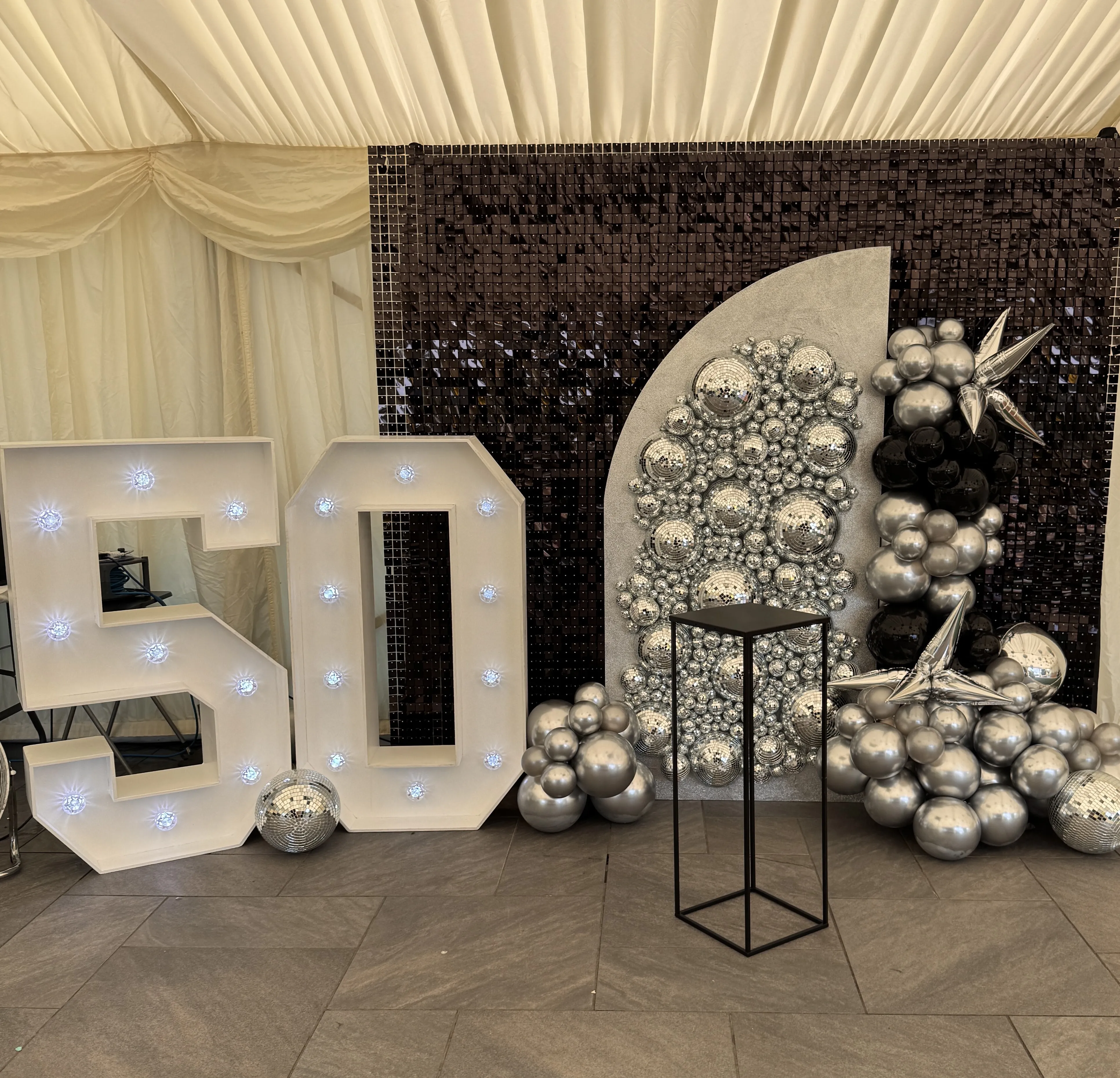 Fifty & Fabulous Glitz Wall