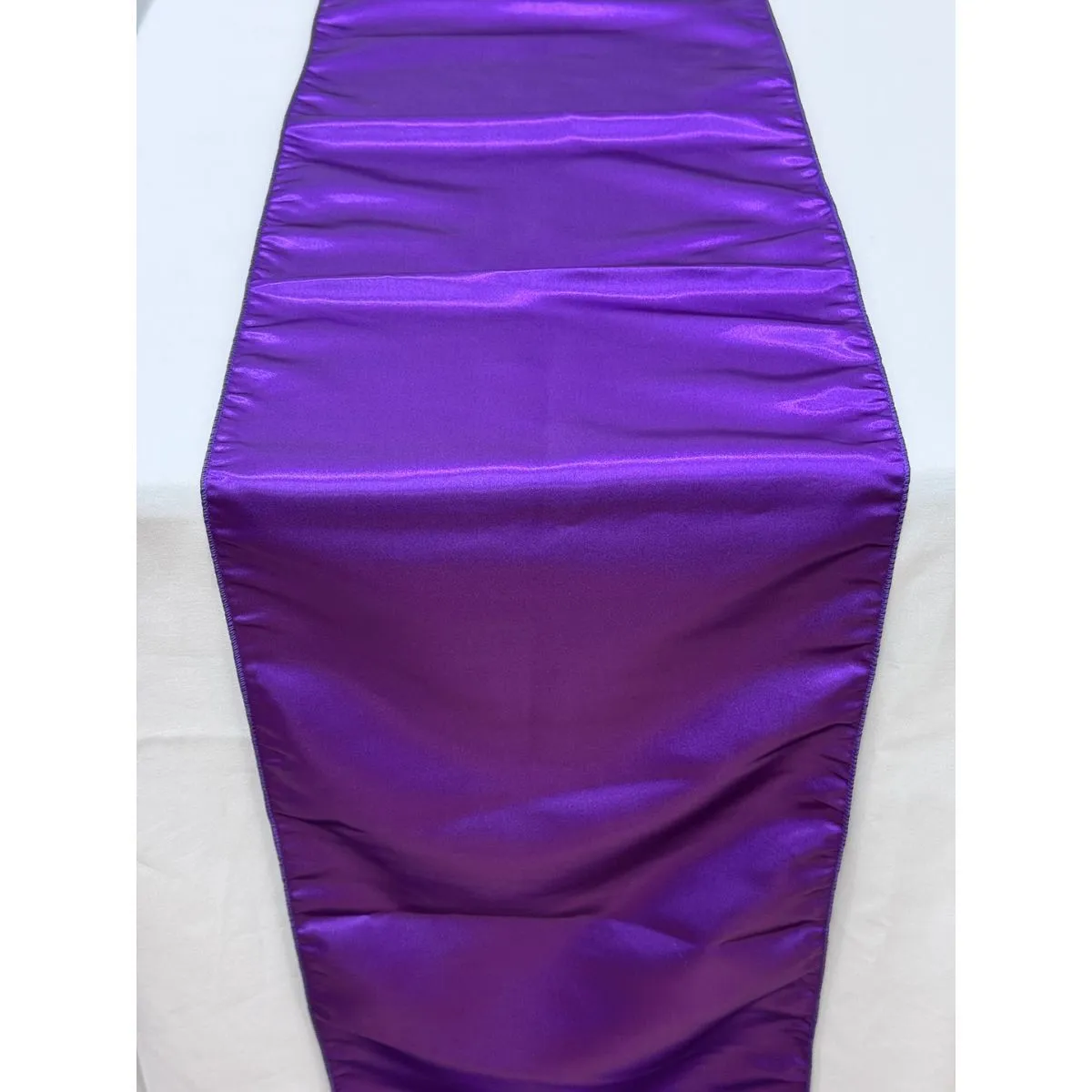 Cadbury Purple Satin Table Runner Hire