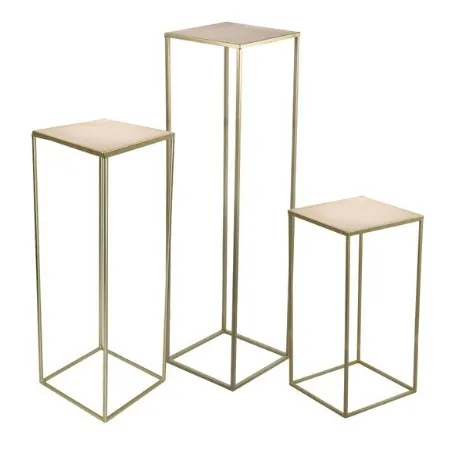 50cm Gold Rectangle Square Metal Flower Stand Hire