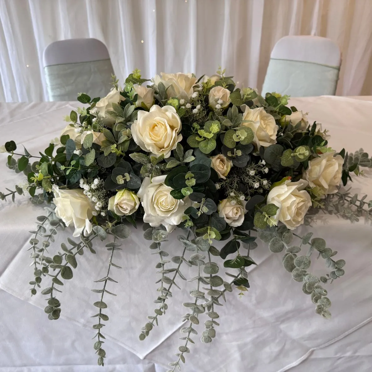 Low & Long Table Flower Arrangement For Hire