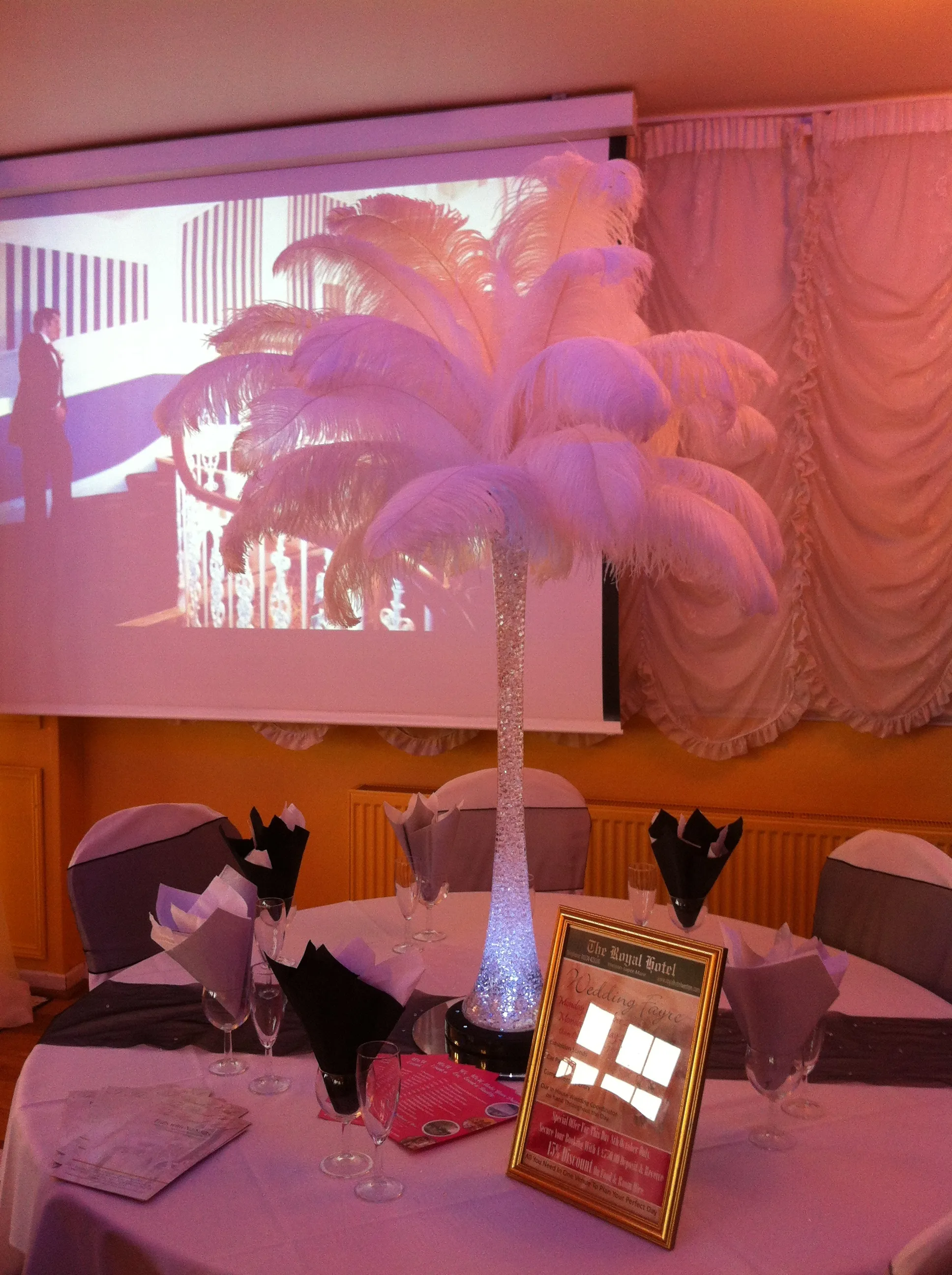White Feather Centrepieces Hire