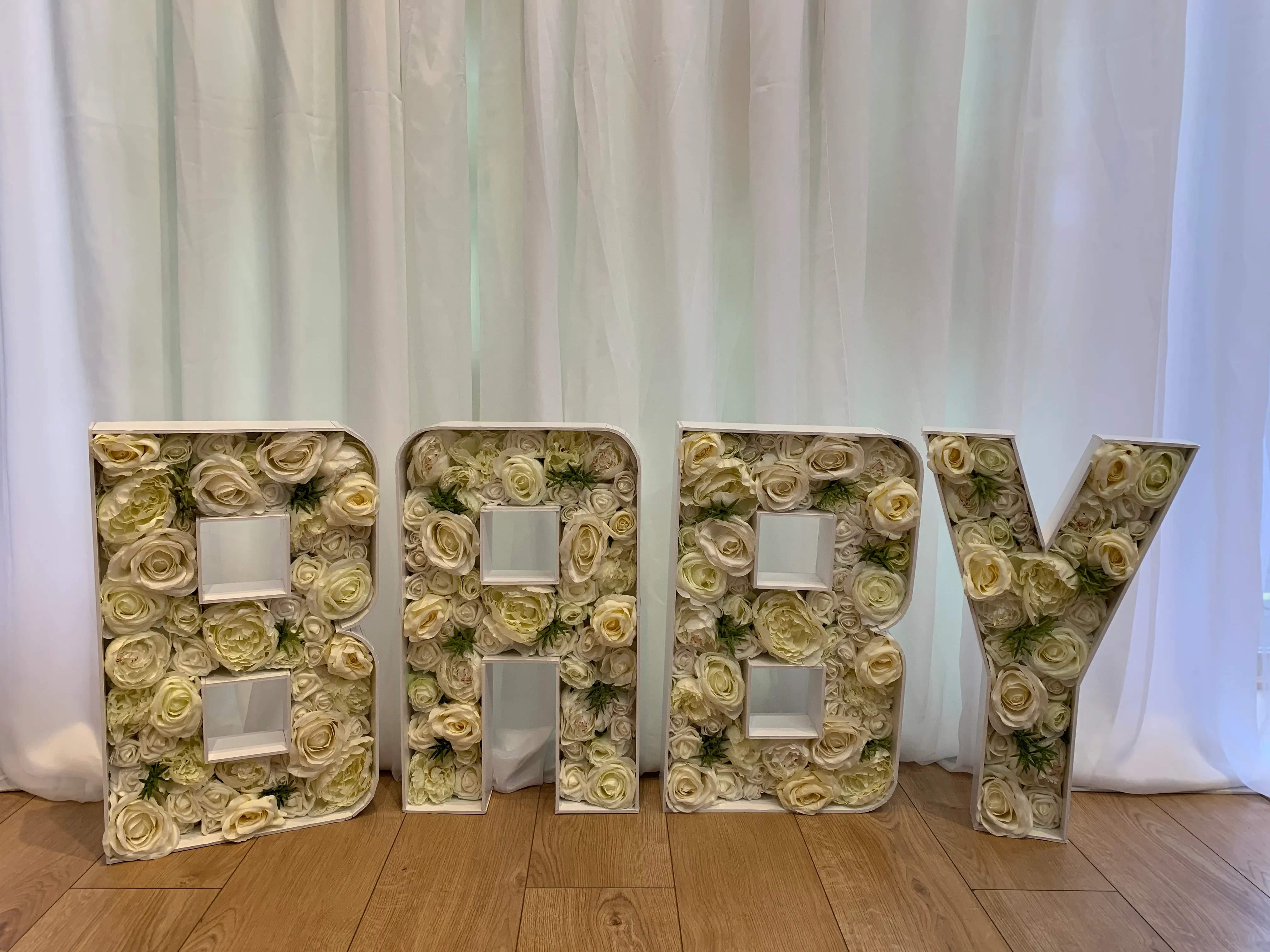 BABY Table Top Flower Letters Hire