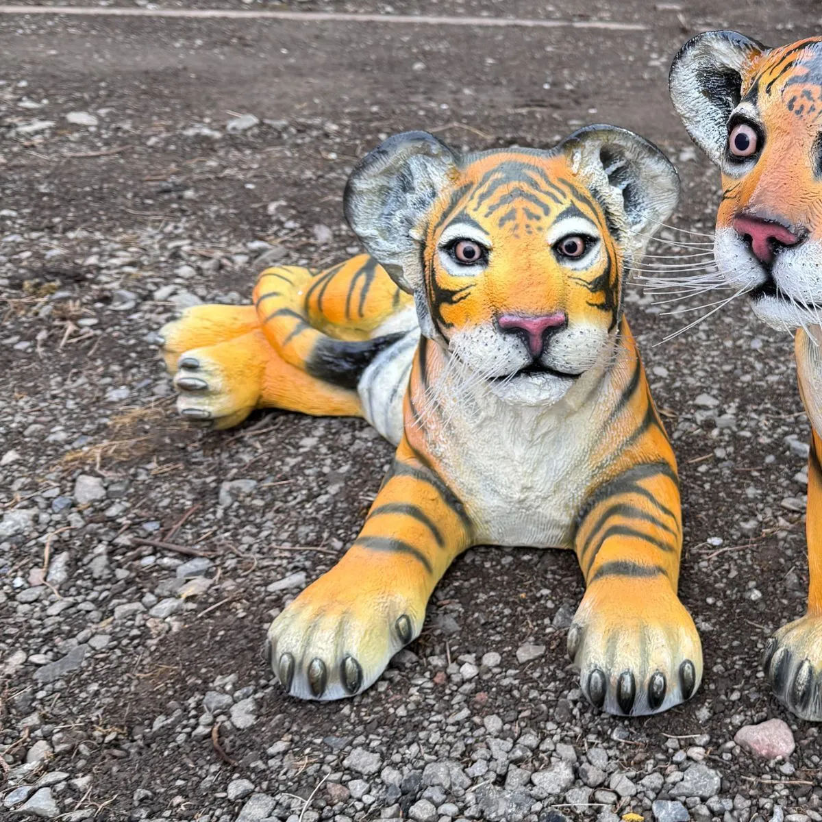 Laying Down Jungle Tiger Cub Statue For Hire