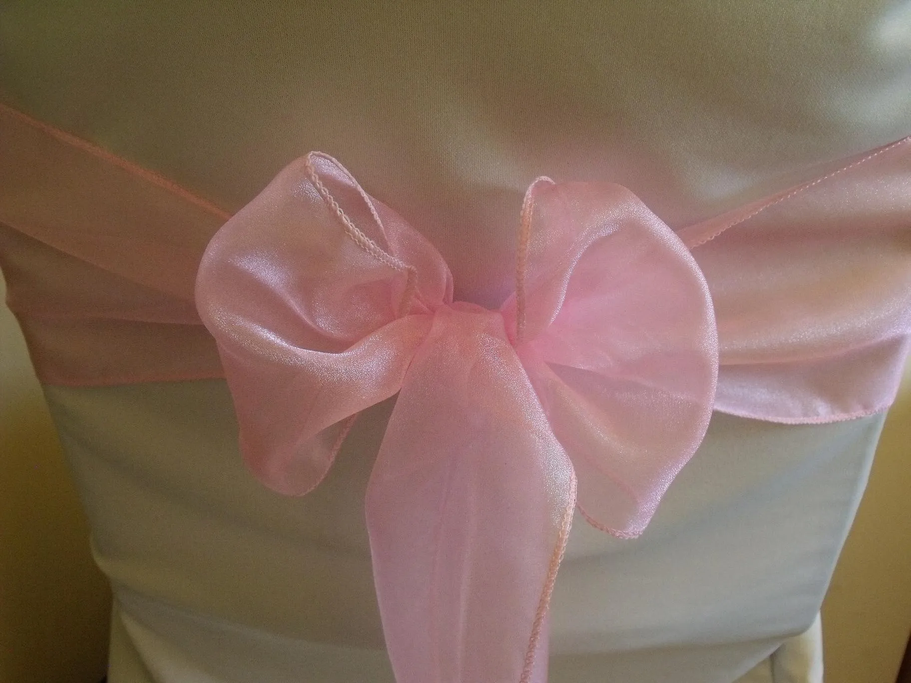 Pail Pink Oreganza Chair Sash Hire