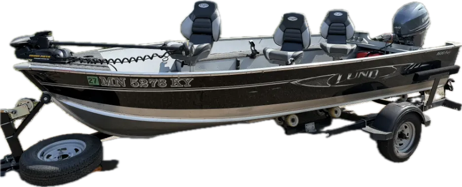 Lund 16’ Fury 40hp EFI Yamaha, Bow Trolling Motor Seats 5