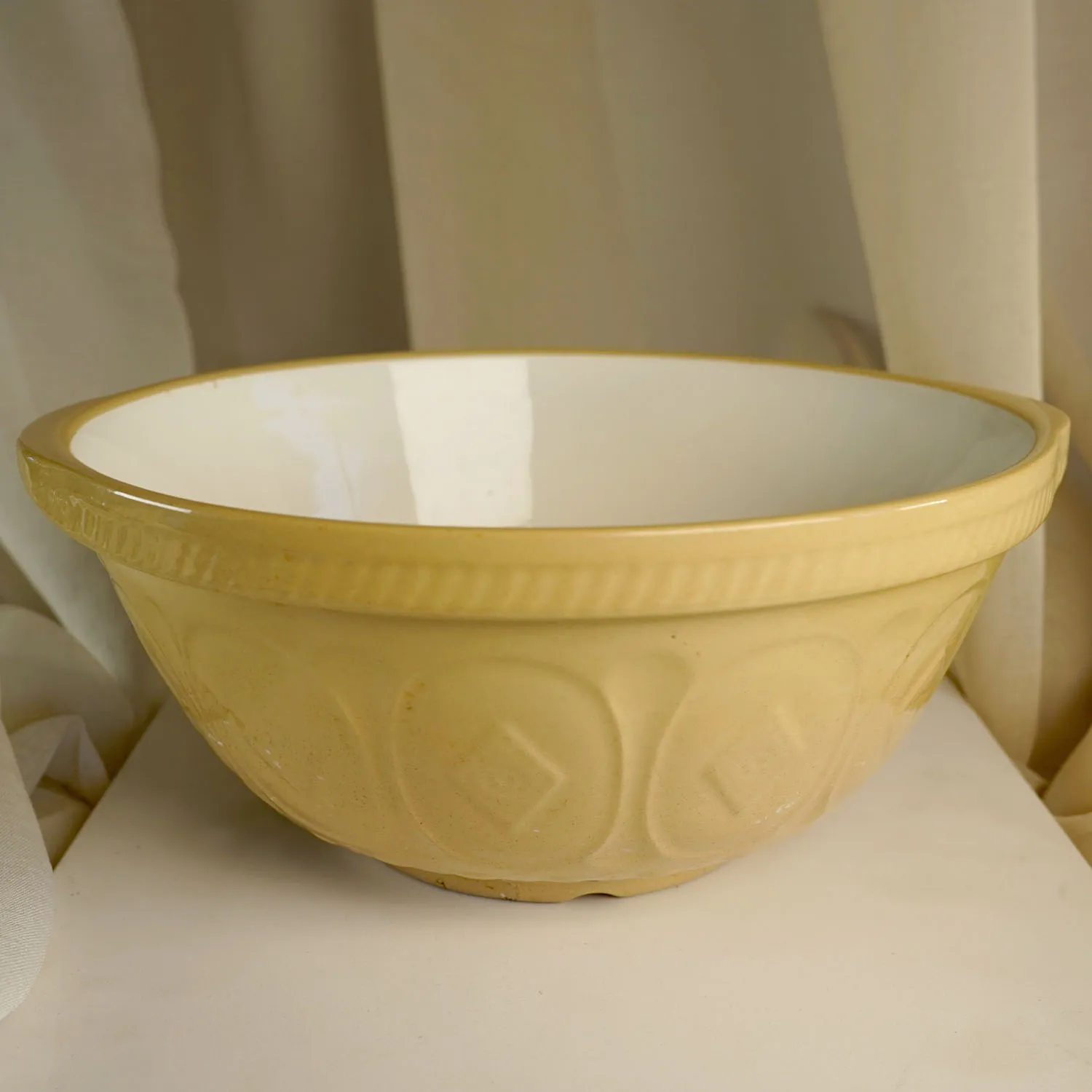 Vintage Cream Mixing Bowl