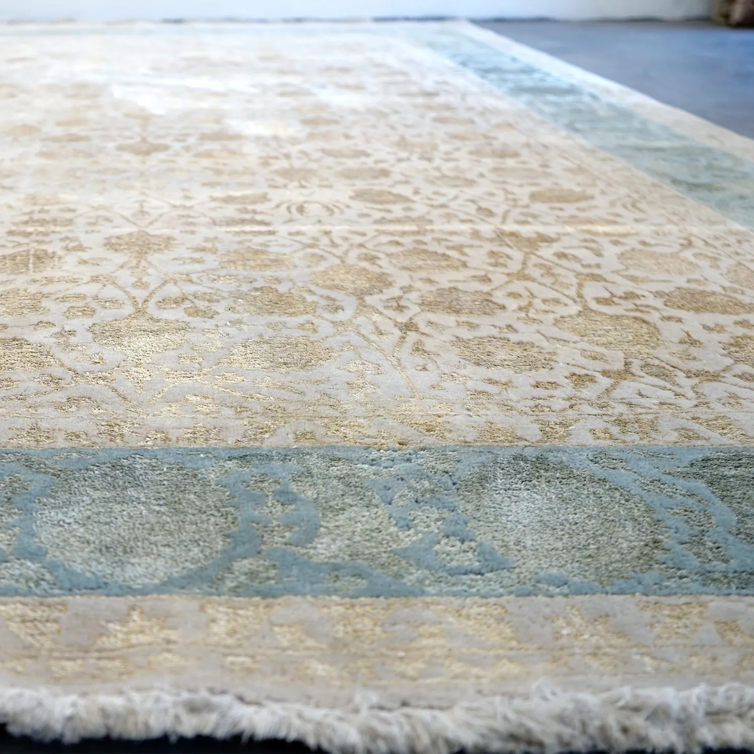Blue and Gold Persian Carpet