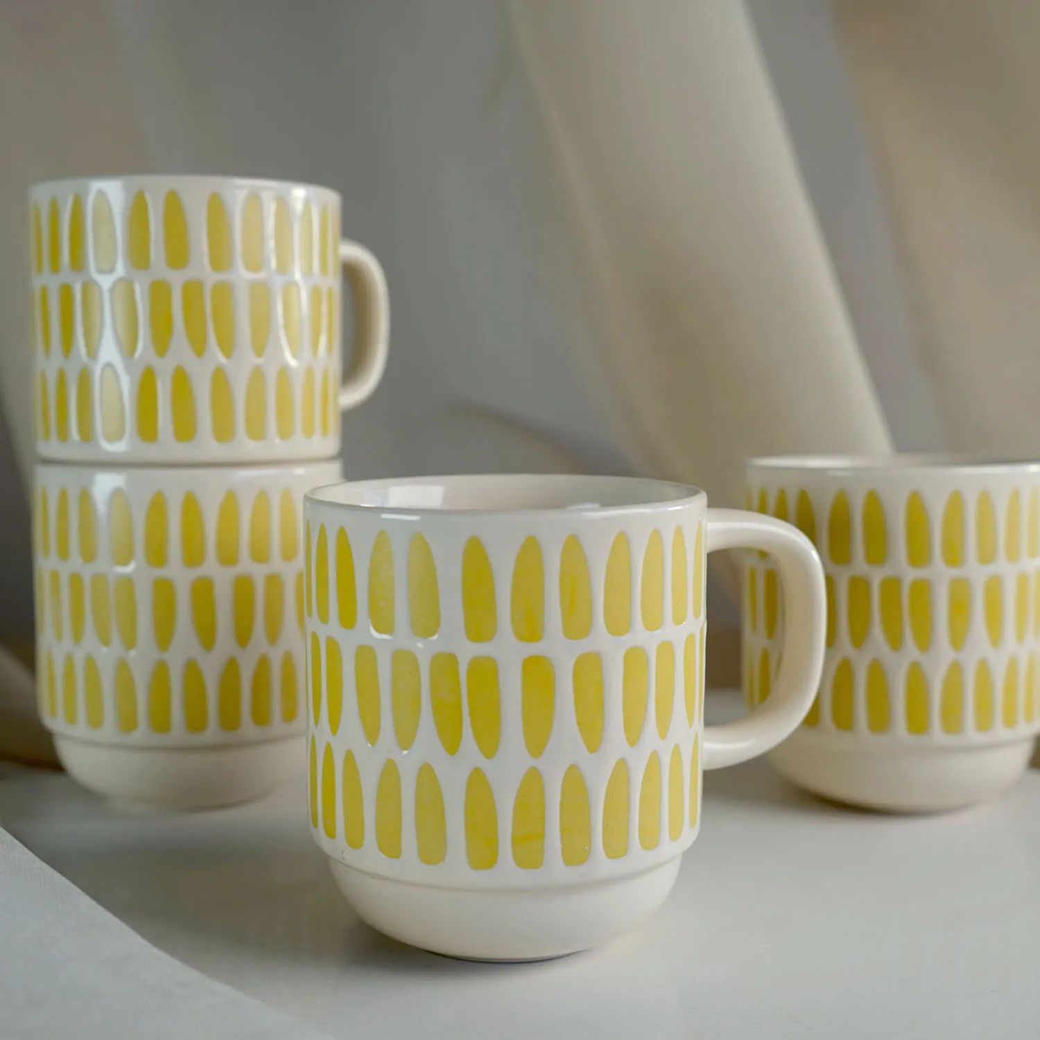 Cream and Yellow Mugs
