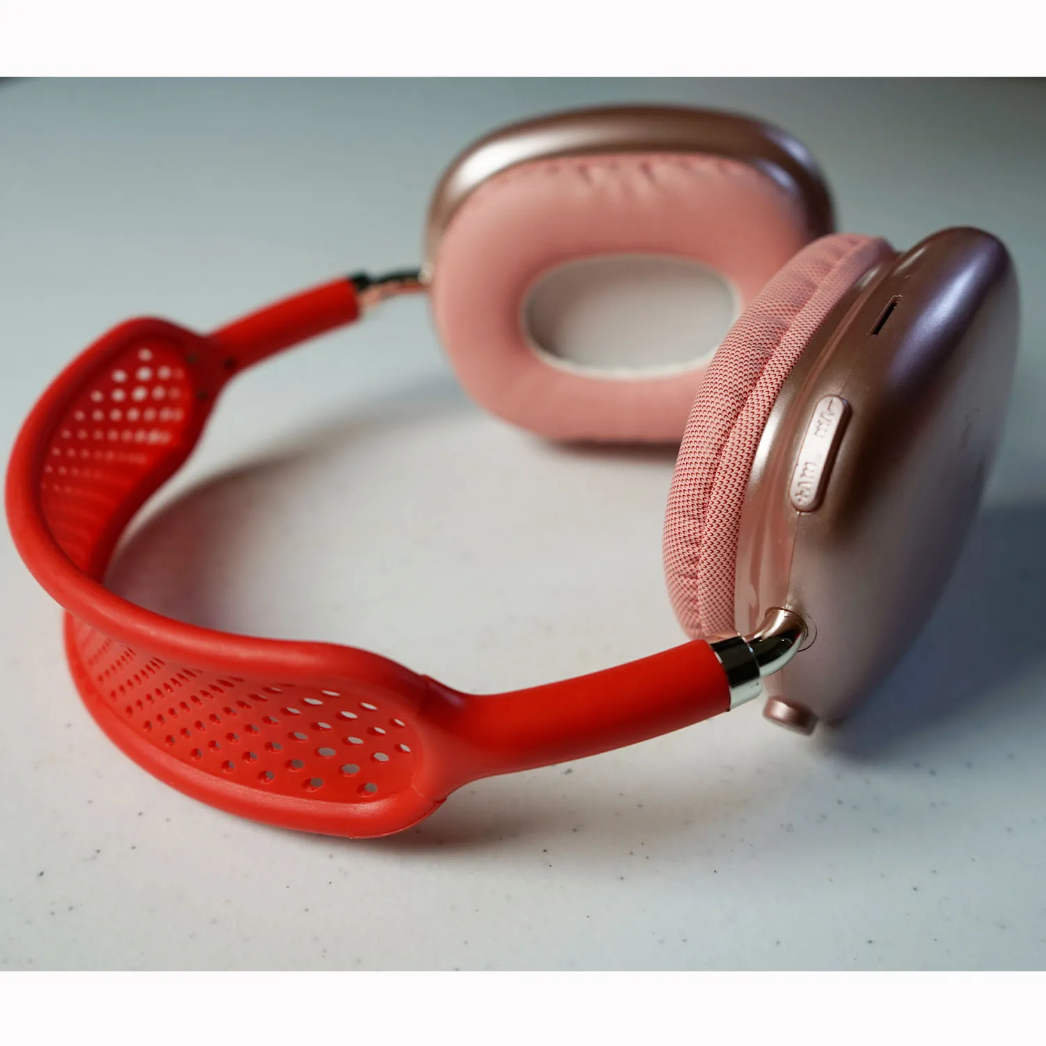 Replica Red/Pink Apple Headphones