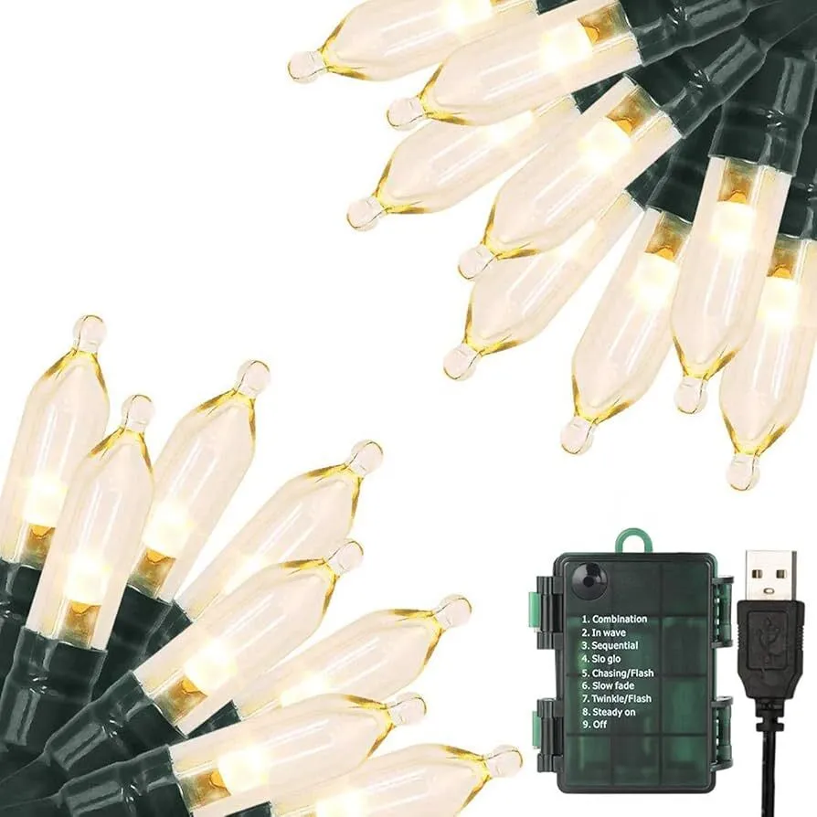 Warm White Multi Function Fairy Lights - 10m