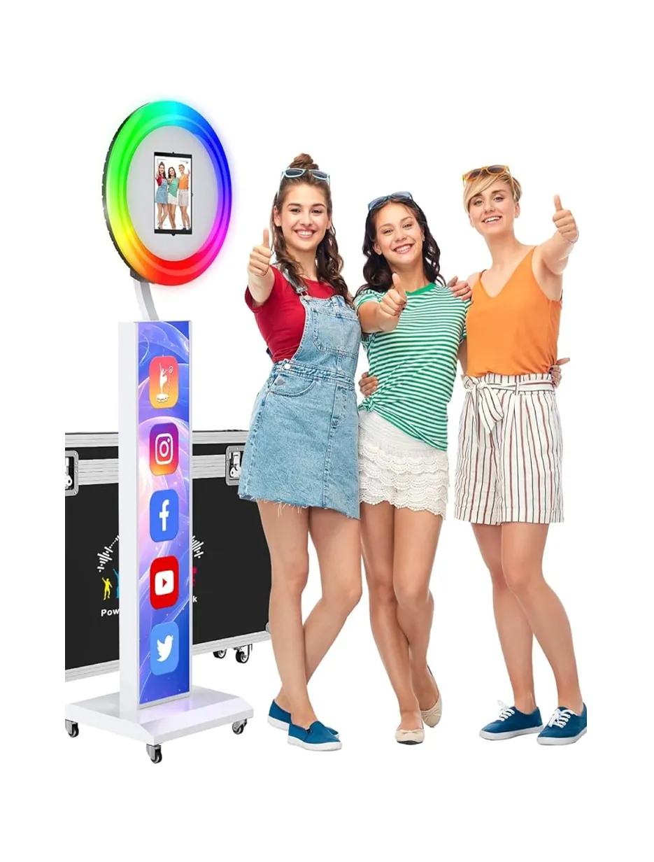 Photo Booth self-serve with basic white backdrop