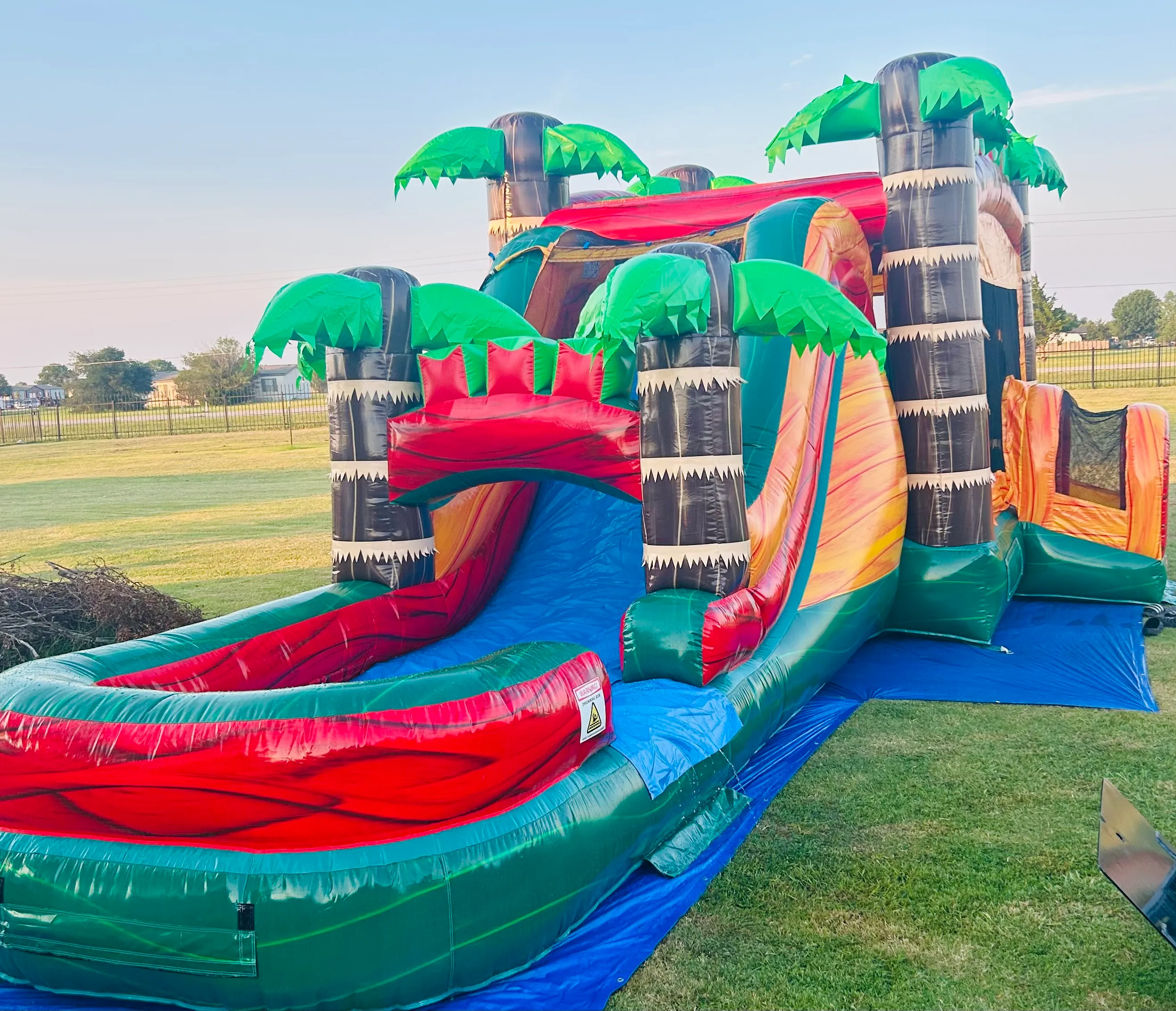 Tropical Bounce house combo waterslide or dry slide