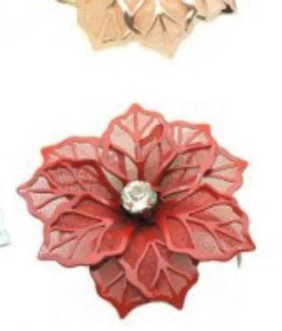 Attache serviette fleur rouge