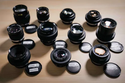 Olympus Zuiko set van 6 lenzen Canon EF of Sony E-mount