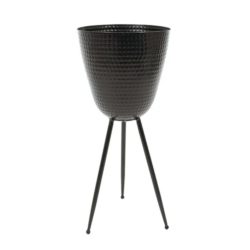 Black metal tripod planter lge