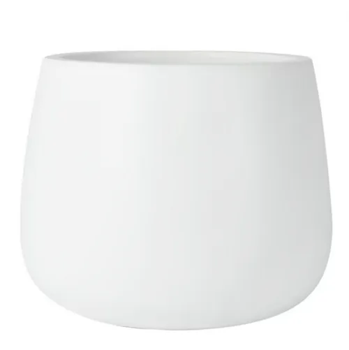 White Terracotta Drum Pot