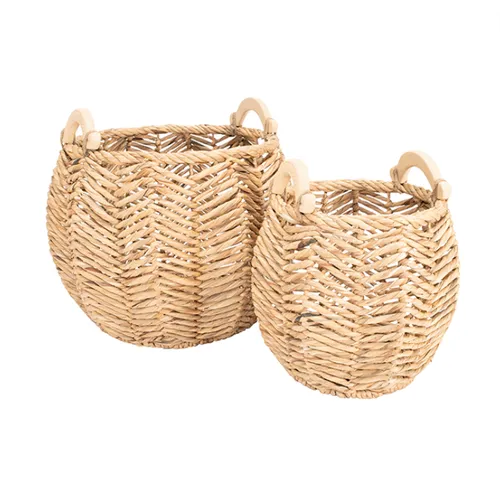 Herringbone Basket Ceramic Handle 