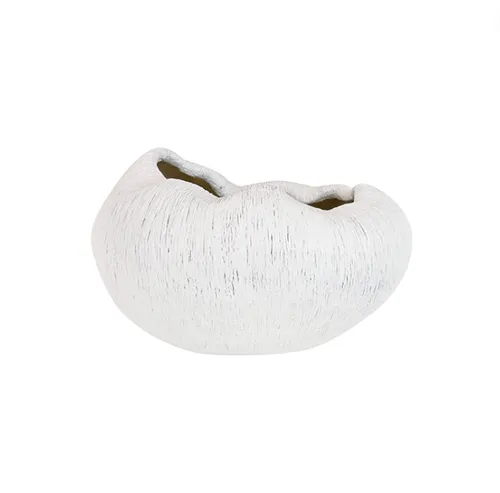 White Resin Chalkwash Organic Bowl