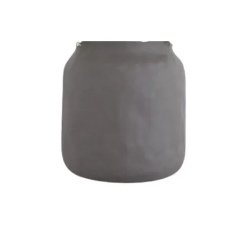 Flax ceramic dark grey vase