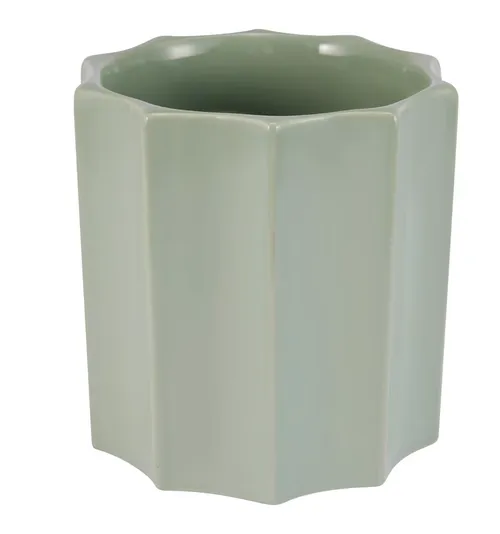 Mint Scallop Ceramic Pot