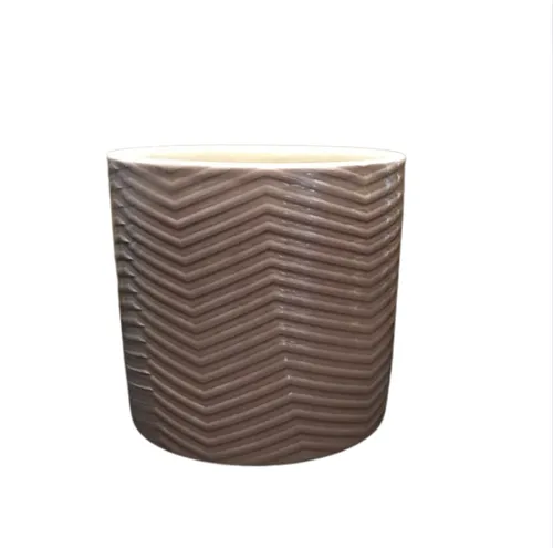 Peach Herringbone Pot