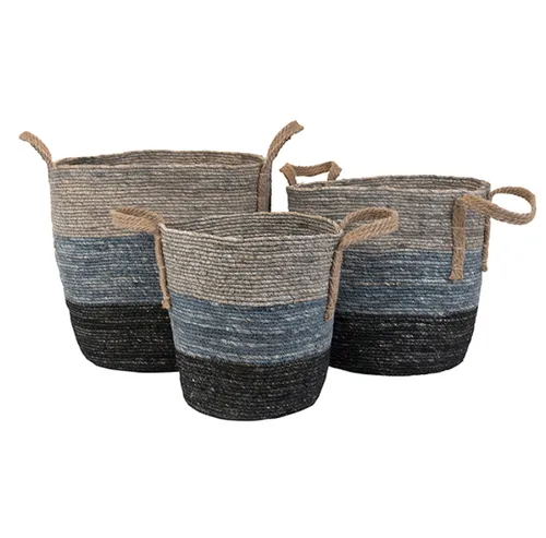 Navy/ Grey Stripe Basket