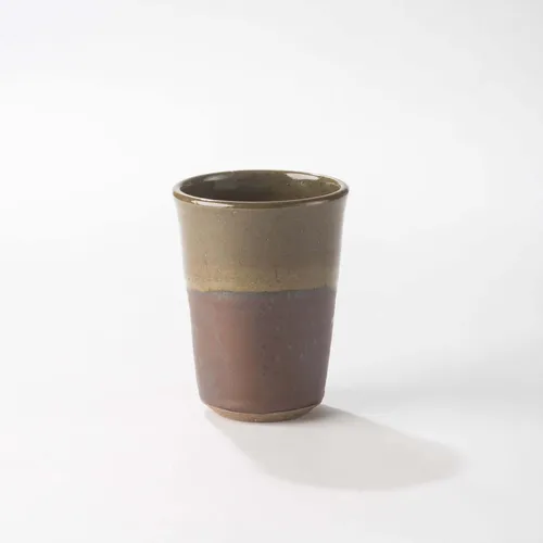 Tapered Brown Glass Cup 