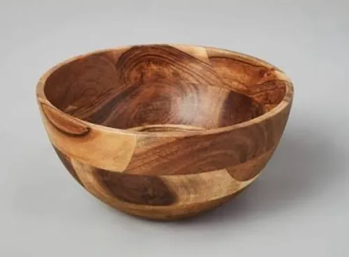 Large Acacia Wood Serving Bowl