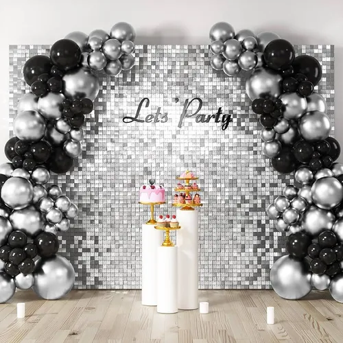 Black shimmer backdrop panel wall