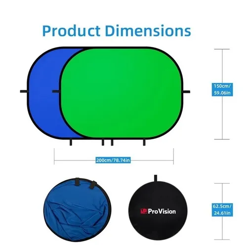 Provision Chromakey Green & Blue double-sided Collapsible Background 150x200cm