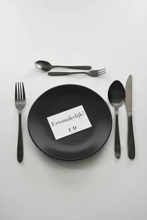 Zwart bestek - set incl. dessert bestek 