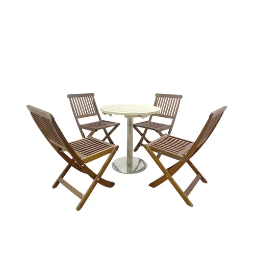 LES Outdoor Round Bistro Set - Wooden Chair
